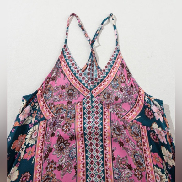 Pink Bohemian Floral Patchwork Sundress - Picture 6 of 6